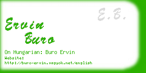 ervin buro business card